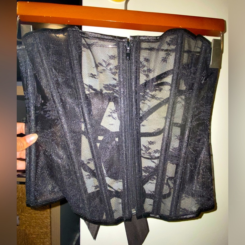 See-Through Black Mesh Adore Me Corset